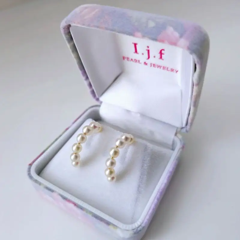 真珠 ピアス 4.0mm～ 4.9mm K18 18金 半円 フープピアス パール アコヤ アクセサリー ジュエリー ファッション 冠婚葬祭 慶事 誕生日 結婚式 記念日 お祝い 贈答用 贈り物 ギフト プレゼント 普段使い おしゃれ カジュアル / ベビーパールで遊ぶ、半円フープピアス
