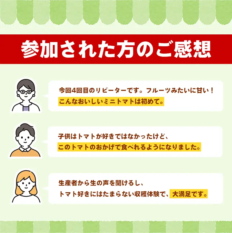 中村さん家のトマト収穫体験【ペアコース】【2026年5月6日 水曜日 祝日 開催】- 農業体験 30分 食べ放題 1パック お持ち帰りお土産付き 収穫 新鮮 茨城県 五霞町 開催