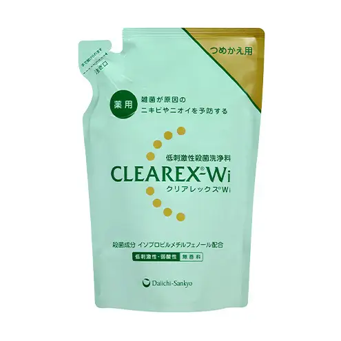 クリアレックスＷi 450mL１本、詰替用７個セット 全身洗浄料 ボディソープ 薬用 低刺激性 殺菌洗浄料 弱酸性 無香料 殺菌 消毒 体臭 汗臭 にきび 第一三共ヘルスケア 東京都 墨田区