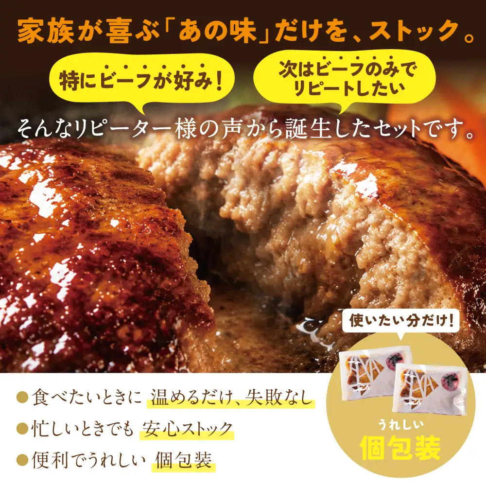Z61-35 寄附額改定↓↓ 牛肉100％！デミグラスビーフハンバーグ 20個 ハンバーグ