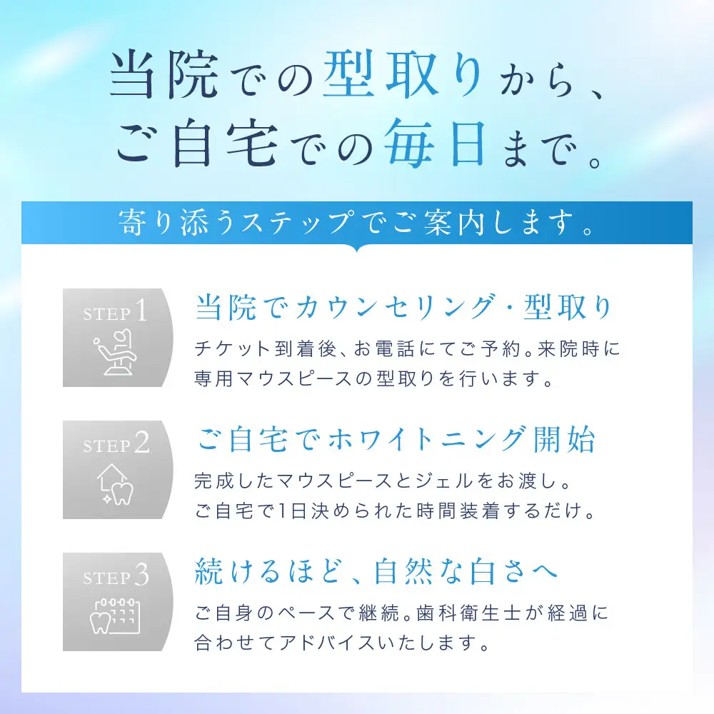 【ご来院必須】ホームホワイトニング　special whitening ticket　(専用マウスピース作製付）