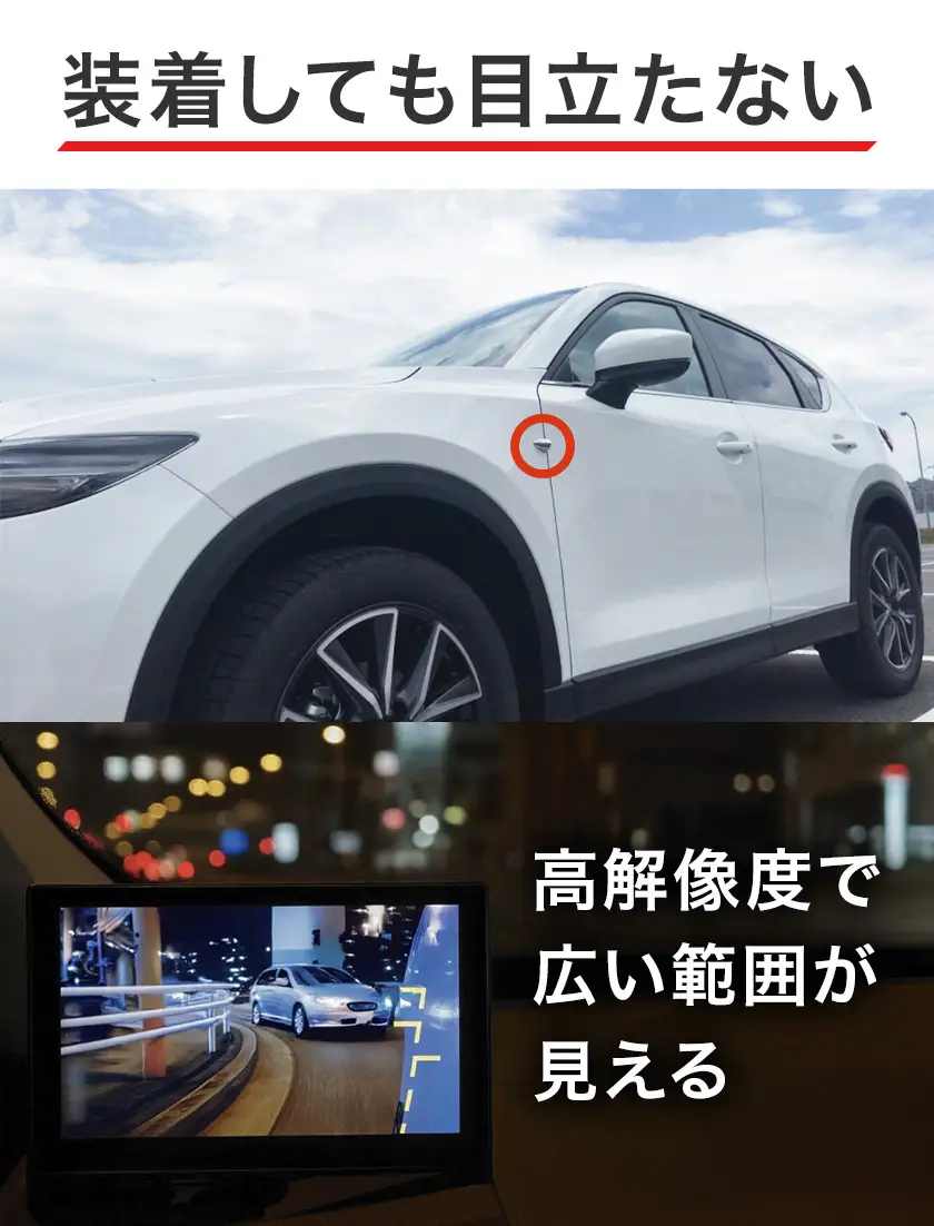蝦眼（エビアイ）電子サイドミラー 【S506-W】カメラカラー ホワイト