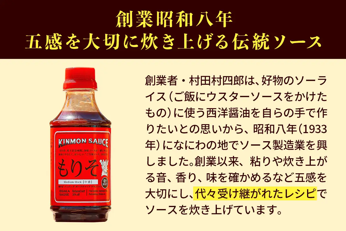 守口市×松下記念病院×金紋ソース もり吉オリジナルソース「もりそウスター」310ml×1本 [2647]