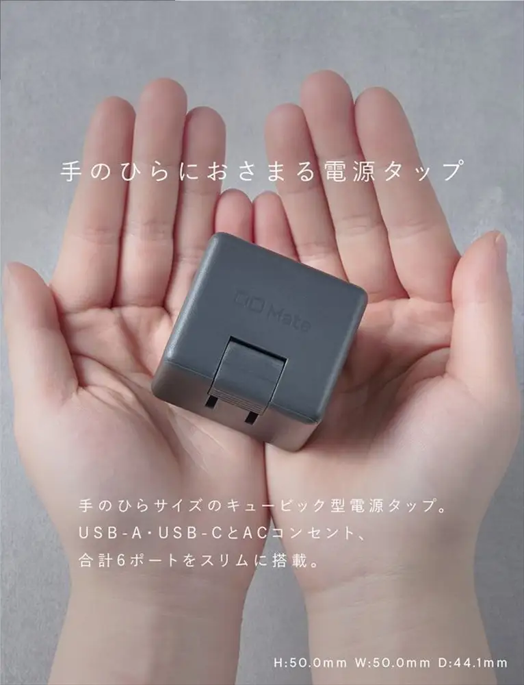CIO 充電器 電源タップ コンセント マルチタップ 急速充電 USB-C×2 USB-A×1 Mate Tap001 ライトブラック [2685]