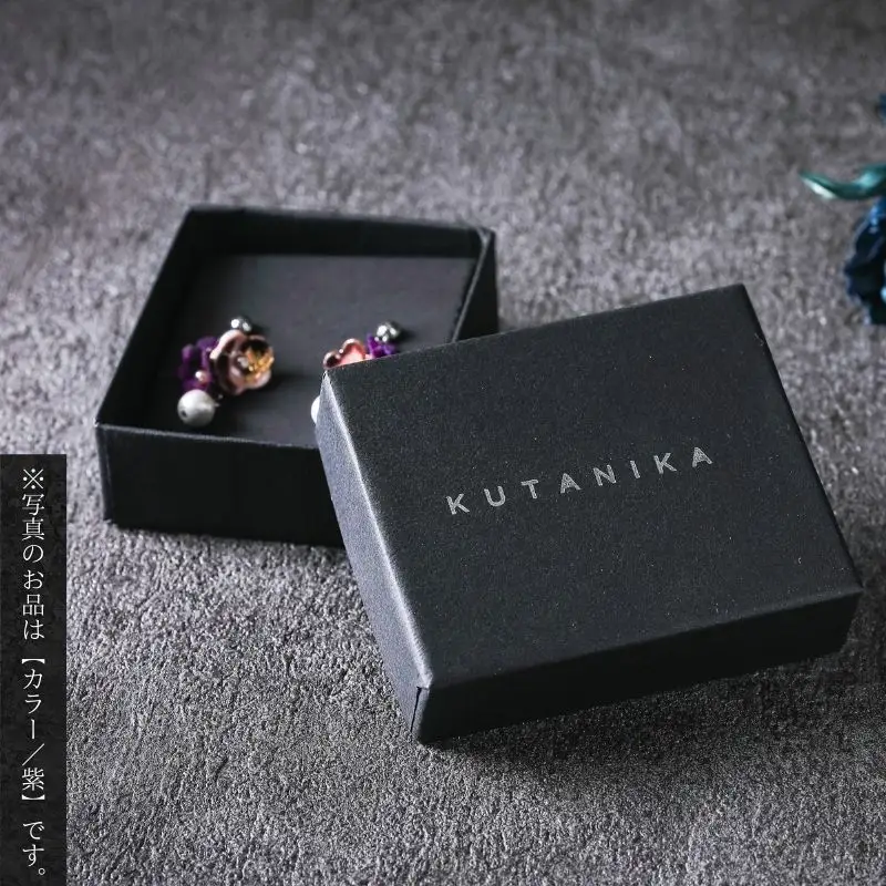 【可愛く九谷焼を楽しむ】九谷焼×布花アクセサリー九谷花（KUTANIKA）九谷花パールイヤリング・ピアス ( 九谷花パールイヤリング / 青 ) ギフト プレゼント