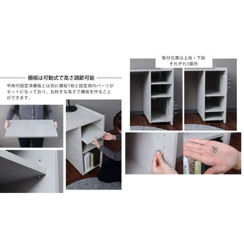 収納型デスク Rawr(ロアー) モルタルグレー