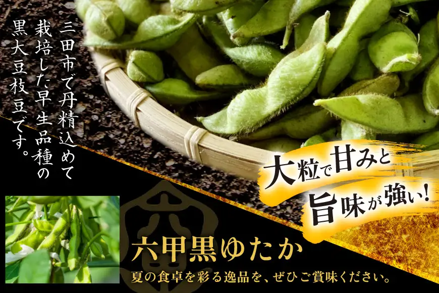 枝豆 黒大豆 六甲黒ゆたか (早生黒大豆枝豆) 1.8kg 2026年7月前半～2026年8月前半発送 [パスカルさんだ 兵庫県 三田市 3d28bae660038]
