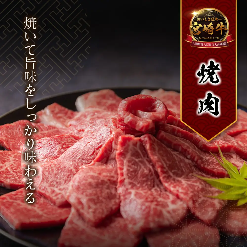 7月配送 宮崎牛 赤身モモ肉 焼肉 計500g SB706-Y-07