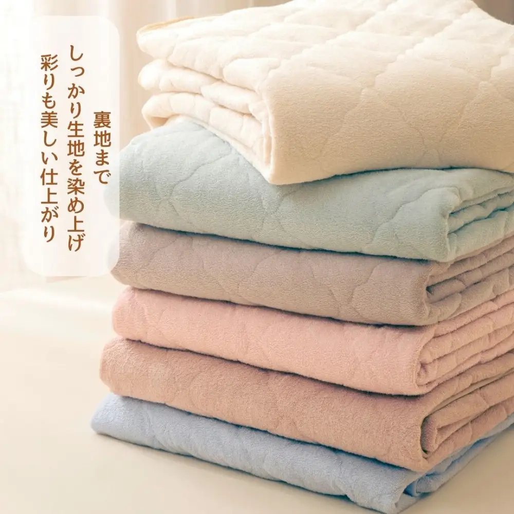 汗かいても安心　タオル地さらさら ベビーキッズ敷きパッド70*120ｃｍ【グレー】