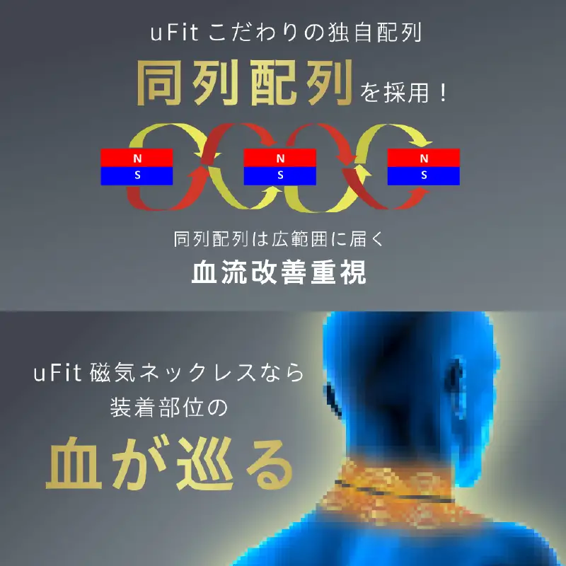 uFit 磁気ネックレス【シルバー・51cm】 【136033-2】