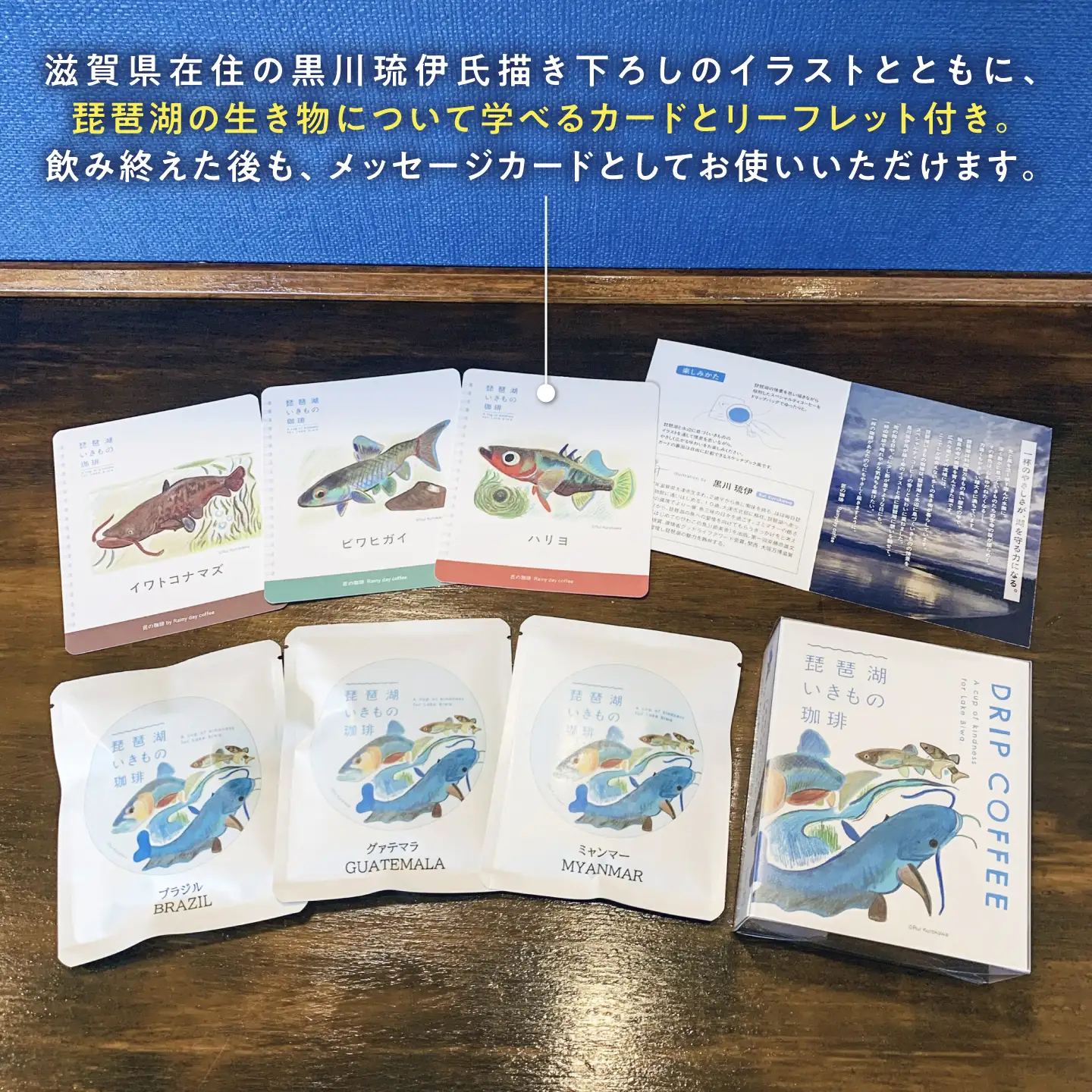ドリップコーヒー 琵琶湖いきもの珈琲 1セット[AQDM007]ドリップコーヒー