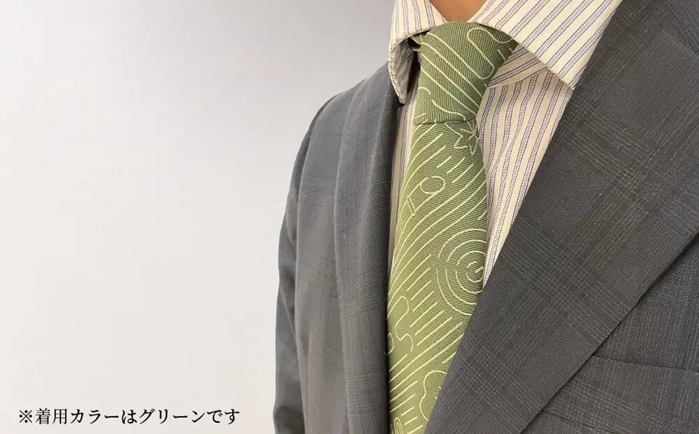 【高島屋選定品】三三屋(みみや)×NEKADO(ネカド) 西陣織のネクタイ(砂紋) ネイビー｜京都 ネクタイ 人気