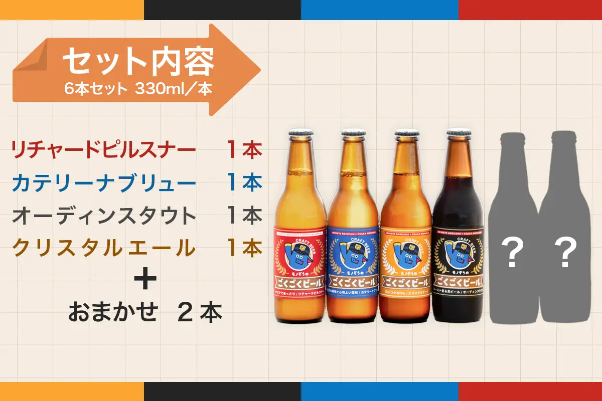 「モノぞうのごくごくビール」6本セット 【定番4本＋おまかせ2本】 大阪モノレールオリジナル品 [2711]
