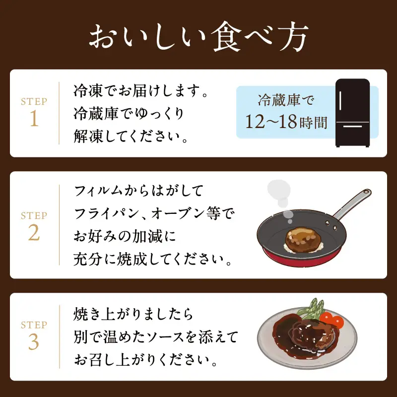 牧場オーナー直伝レシピの手ごね感動の贅沢ハンバーグ180g（ソース別）2個【069-0012】