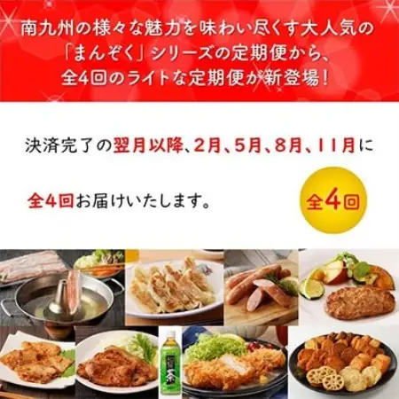 【発送月固定定期便】南九州まんぞく定期便　ライト全4回【配送不可地域：離島】【4014768】