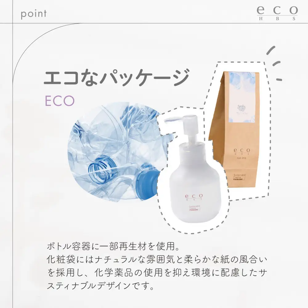 eco HBS シャンプー【サボンテラス】eco HBS シャンプー500mL＋トリートメント500g＋ミルク 80g 3点セット