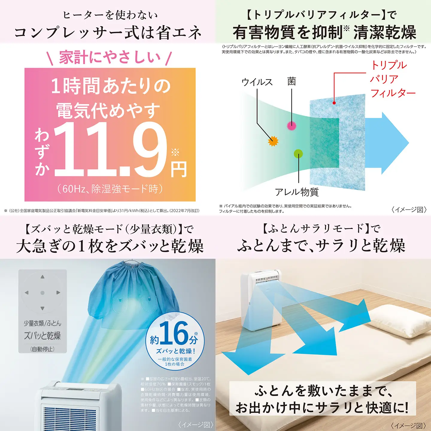 三菱衣類乾燥除湿機　サラリ　【11218-1027】