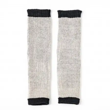 【ezu】leg warmers　◆シルクとコットンのレッグウォーマー◆おしゃれ◆リブ編み　黒色【1739287】