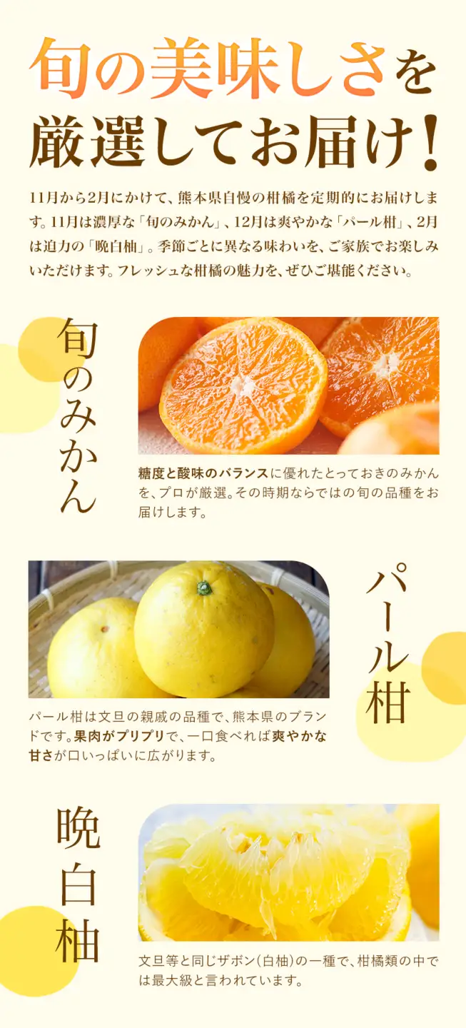 旬の柑橘定期便 山本果樹園 旬のみかん 約5kg パール柑 約5kg 晩白柚 2玉（Lサイズ）《11月上旬-2月下旬頃出荷》