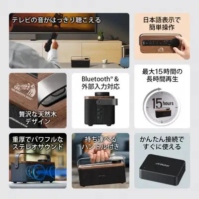 【父の日当日にお届け】Victor ポータブルワイヤレススピ－カー SP-WS10BT 父の日ギフト AJZ0018-F