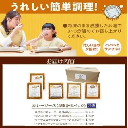 冷凍カレーソース4種5食分【配送不可地域：離島】【1721662】