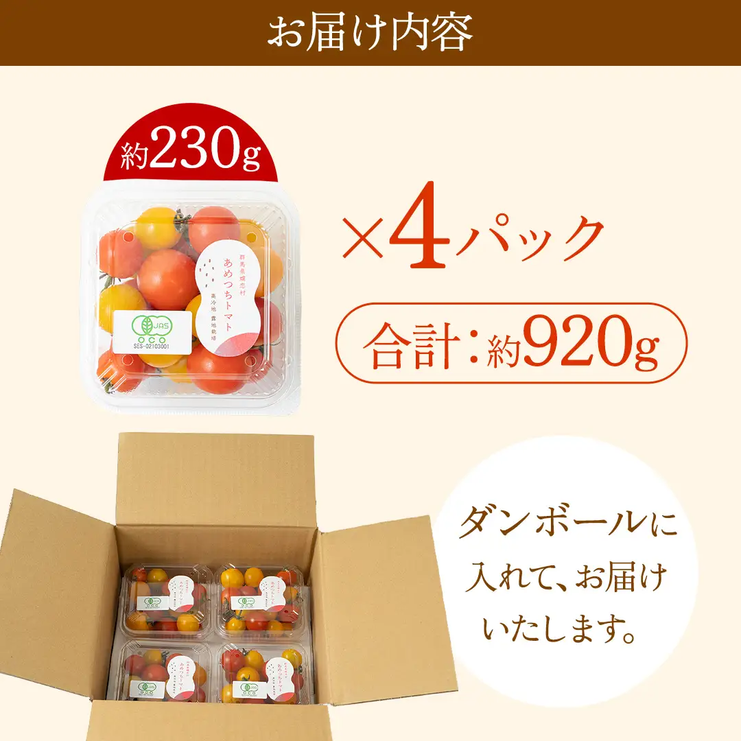 【8月下旬発送開始】 ミニトマト 約 230g × 4パック 【 あめつち農園 】 [BP001tu]