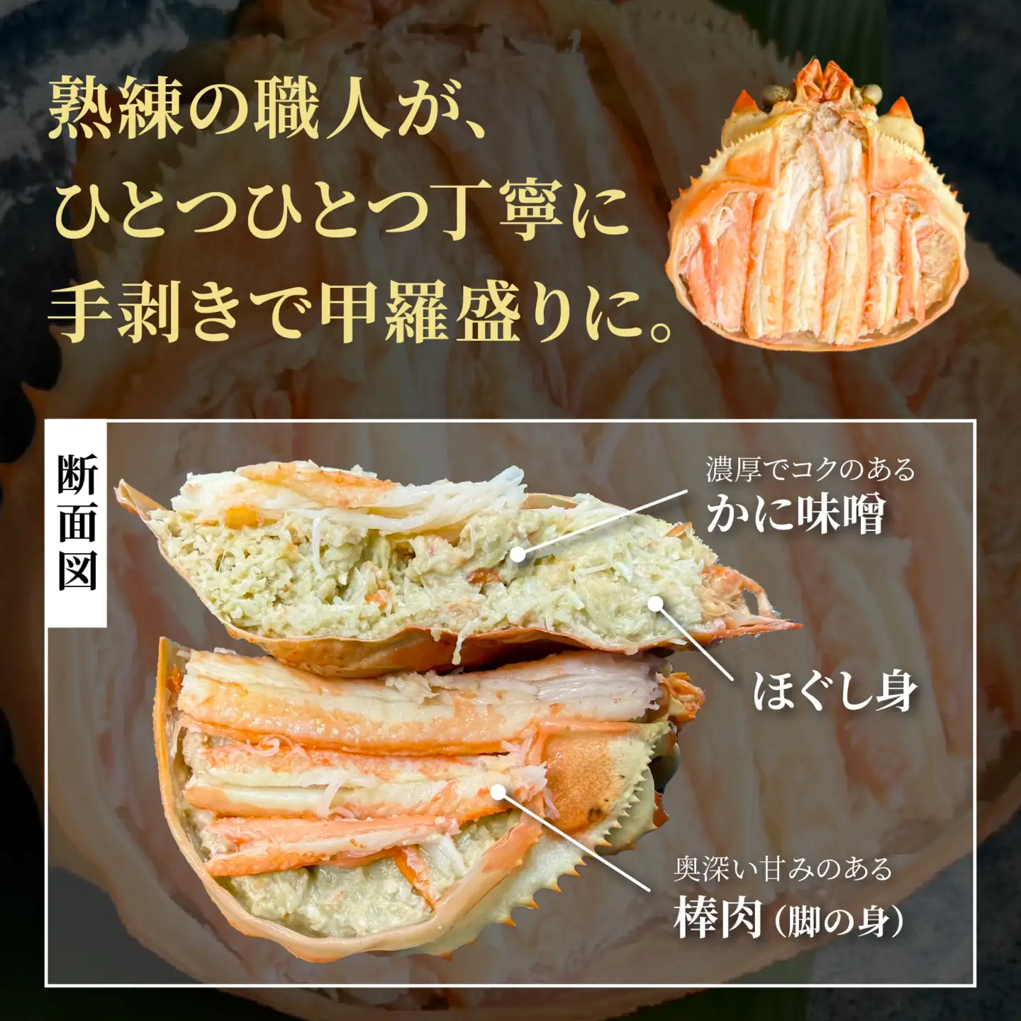 日本海産紅ズワイガニ甲羅盛り 約160g×4個 [A-007025] / 紅ずわいがに 甲羅盛り かに 蟹 蟹 ガニ 冷凍 紅ズワイガニ 蟹味噌 かに味噌 かにみそ むき身 カニ