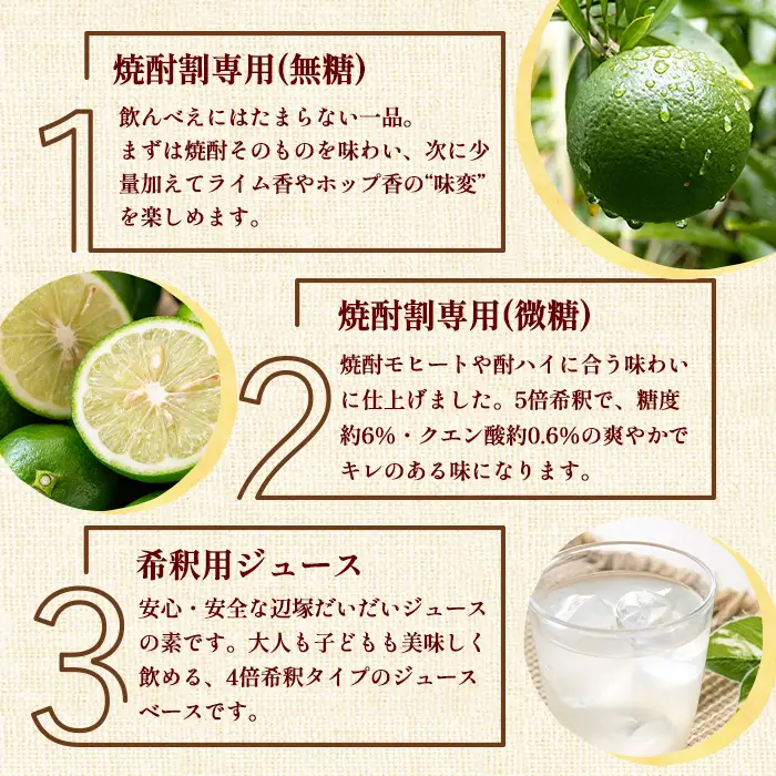 【A83005】3種の辺塚だいだい 希釈用 ジュースセット 鹿児島 国産 フルーツ 果物 果実 果汁 ジュース ドリンク 希釈 フルーティー 辺塚だいだい 3種類 飲み比べ セット 詰合せ ギフト プレゼント 【農地所有適格法人株式会社P＆Y'sLabo】