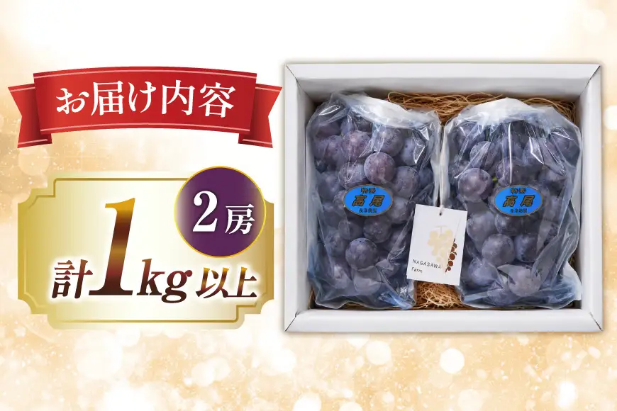 【期間限定発送】 ぶどう 高尾 1kg以上 (2房)