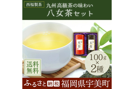 緑茶 飲み比べ 八女茶 八女玉露 2種 緑茶 [um40azo790001]