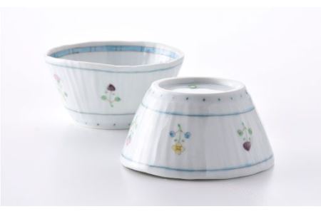 【波佐見焼】花ごよみ 楕円鉢 ボウル 小鉢 2個セット 食器 皿 【藍水】 [GB20]  波佐見焼