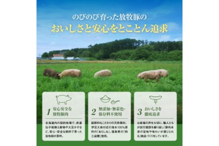 北海道産放牧豚 無添加ウインナーセットｘ2セット【12000302】