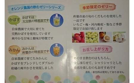 オレンジ農園の果実の飲むゼリーギフトセット（かぼす×4・みかん×2・季節の果実×2）＜114-006＞