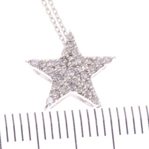 K18WG(ホワイトゴールド) ダイヤネックレス 星(P6140)