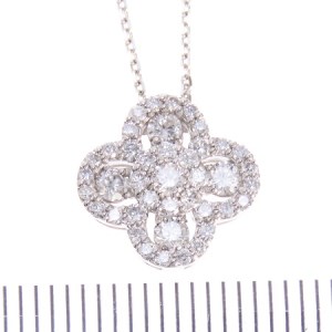 PT900（プラチナ） ダイヤネックレス 花（P6213）
