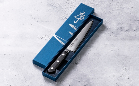 H45-26 源虎徹 銀彩ダマスカス ペティナイフ 150mm （M107/安田刃物）