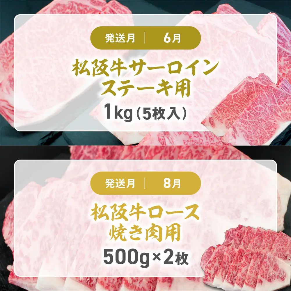 松阪牛 定期便 5回 計5kg スペシャル(ゴールド) 　定期便国産松坂牛 ロース すき焼き シャトーブリアン ステーキ サーロイン 焼肉 しゃぶしゃぶ SS-50