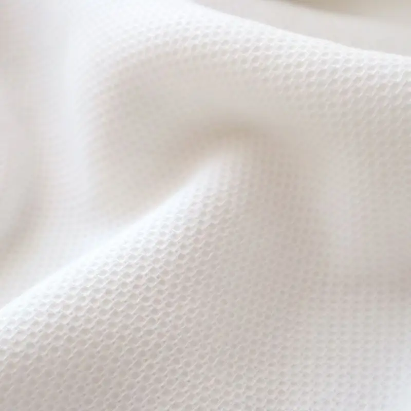 【tissu de coton/ハニカム織】泉州南部織 「ボックス」シングルシーツ＆ピロー（WH）