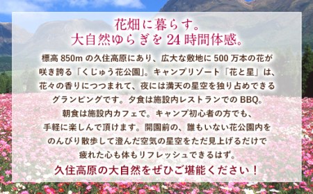 【くじゅう花公園グランピング】花と星 宿泊 補助券 30,000円分