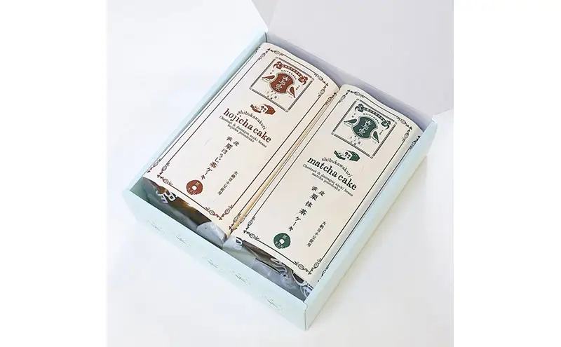 京都きよ泉の渋皮栗抹茶・ほうじ茶ケーキ(約450g)×2本（宇治 抹茶スイーツ