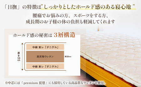 3層バランス敷布団 日撫 ひなで シングルロング 近江布団