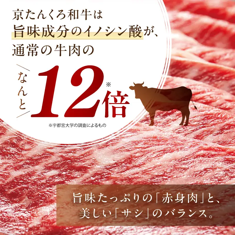 赤身の旨味・京のブランド牛「京たんくろ和牛」のすきやき・しゃぶしゃぶ 500ｇ（2～3人前）牛肉
