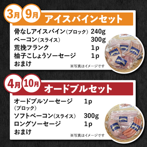 【定期便6回】ソーセージの店フランクの頒布会・6ヶ月コース 【6ヶ月定期便】 ソーセージ ハム ベーコン 詰め合わせ セット 定期便 肉 オールポーク 豚肉100％ 天然腸 バーベキュー キャンプ パーティー 手作り 食べ比べ 山梨県 北杜市 白州 [h038]