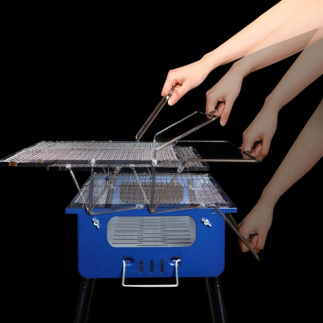アウトドア 炭足し簡単バーベキューコンロ(トング・ブラシ付) BBQコンロ キャンプ [グリーンライフ] アウトドア