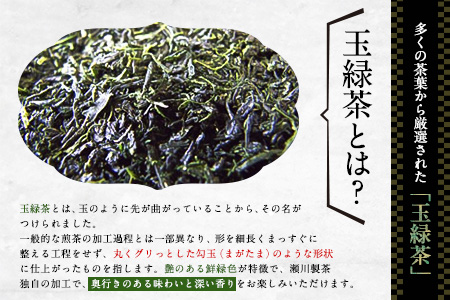 ＜特撰＞玉緑茶(たまりょくちゃ)「一番茶」《60日以内に出荷予定(土日祝除く)》100g×5本 熊本県 大津町産 株式会社 瀬川製茶