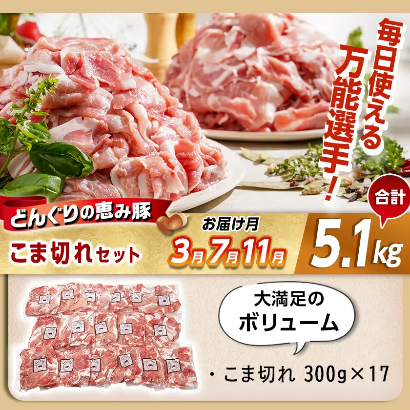 「どんぐりの恵み豚」エンジョイ定期便(5ヶ月)〔T40(5)-1102〕_(都城市) 万能スライスセット キャンプ飯セット こま切れセット しゃぶしゃぶセットなど 毎月お届け 小分け 豚肉セット 冷凍 都城市 豚肉 ロース バラ モモ ウデ スライス スペアリブ 切り落とし ステーキ しゃぶしゃぶ