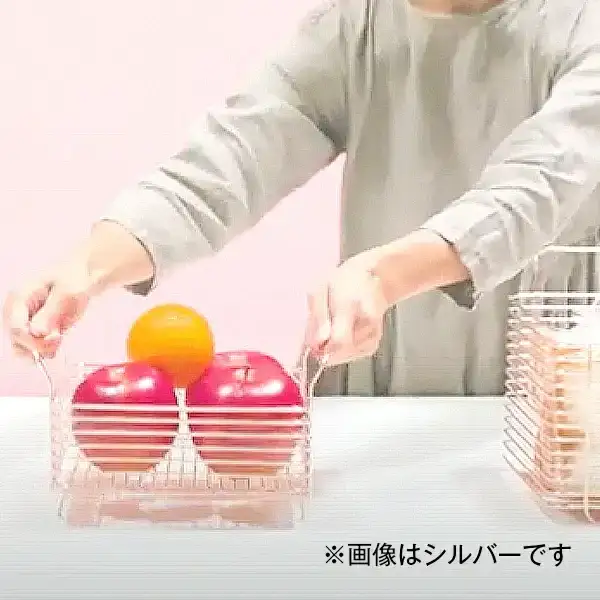 [ハナウタ] おしゃれなステンレス製キッチン用品 キッチンバスケットS ローズゴールド 燕三条製 【024P002】
