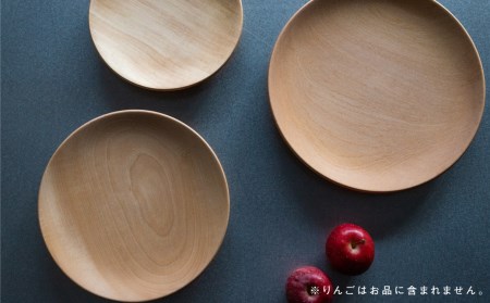 飛騨産 ウッドプレート 木のお皿 3枚組 布地の巾着袋付き 栃の木 3サイズ 皿 家具工房やどりぎ[Q635x]