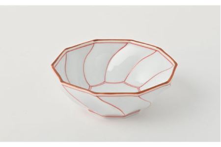 【陶器市特集】【波佐見焼】ねじり線 ねじり 小鉢 (赤)5個セット 食器 皿 【福田陶器店】 [PA198]  波佐見焼