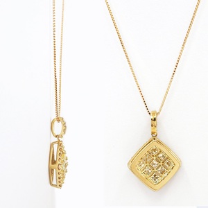 甲府市発 k18イエローゴールド ダイヤモンドペンダント 1ct [PP-2737YG]